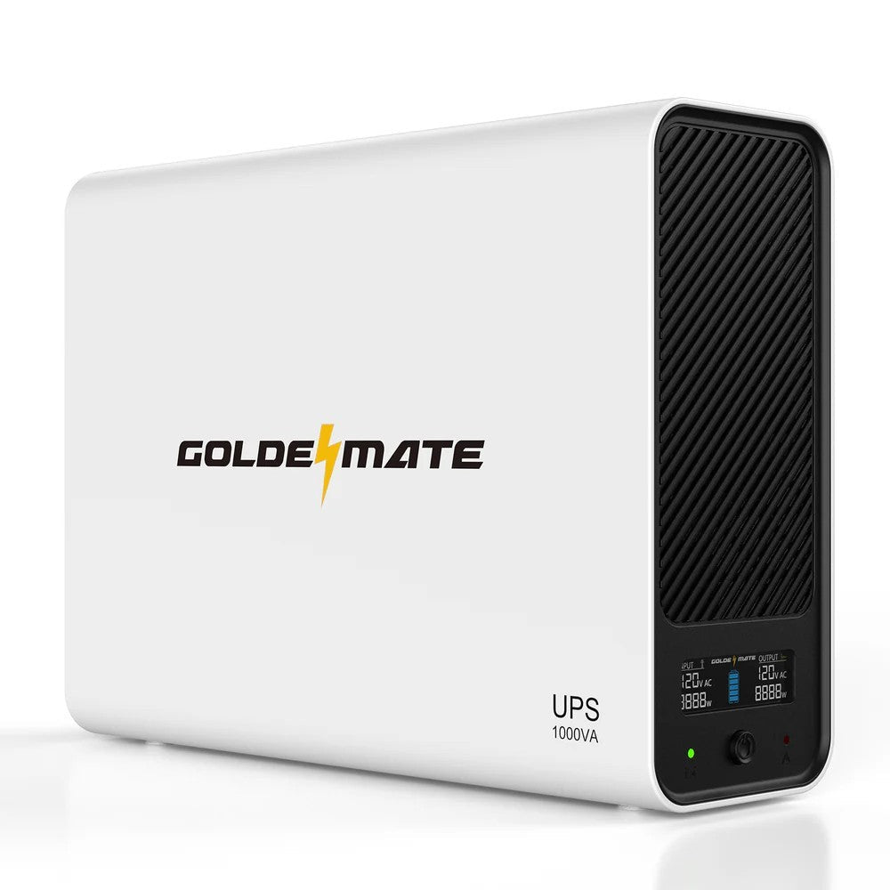 1000VA/800W LiFePO4 UPS PRO 8 - Outlet NAS - Goldenmate Battery1000VA/800W LiFePO4 UPS PRO 8 - Outlet NAS