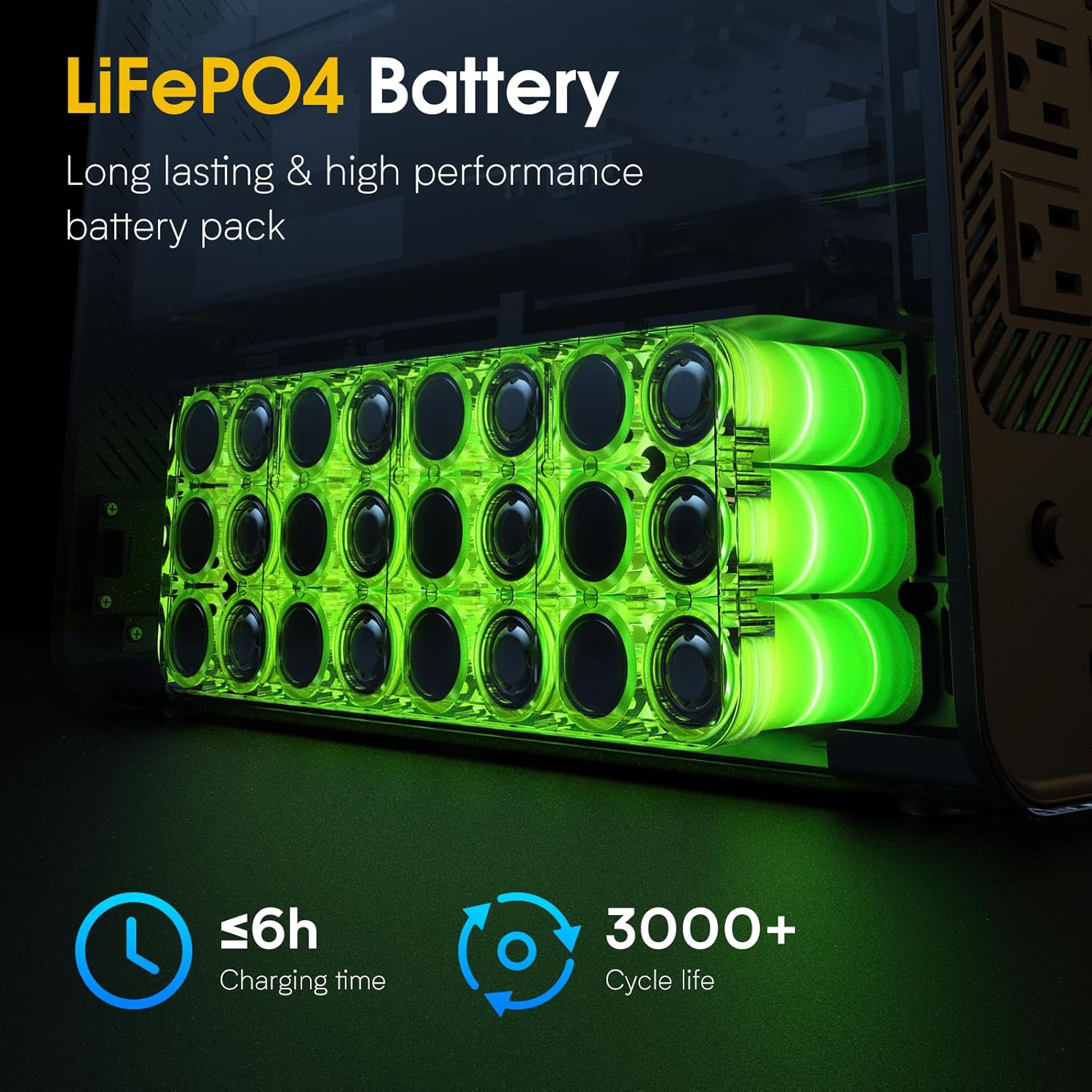 1000VA/600W LiFePO4 UPS 8-Outlet - Goldenmate Battery1000VA/600W LiFePO4 UPS 8-Outlet
