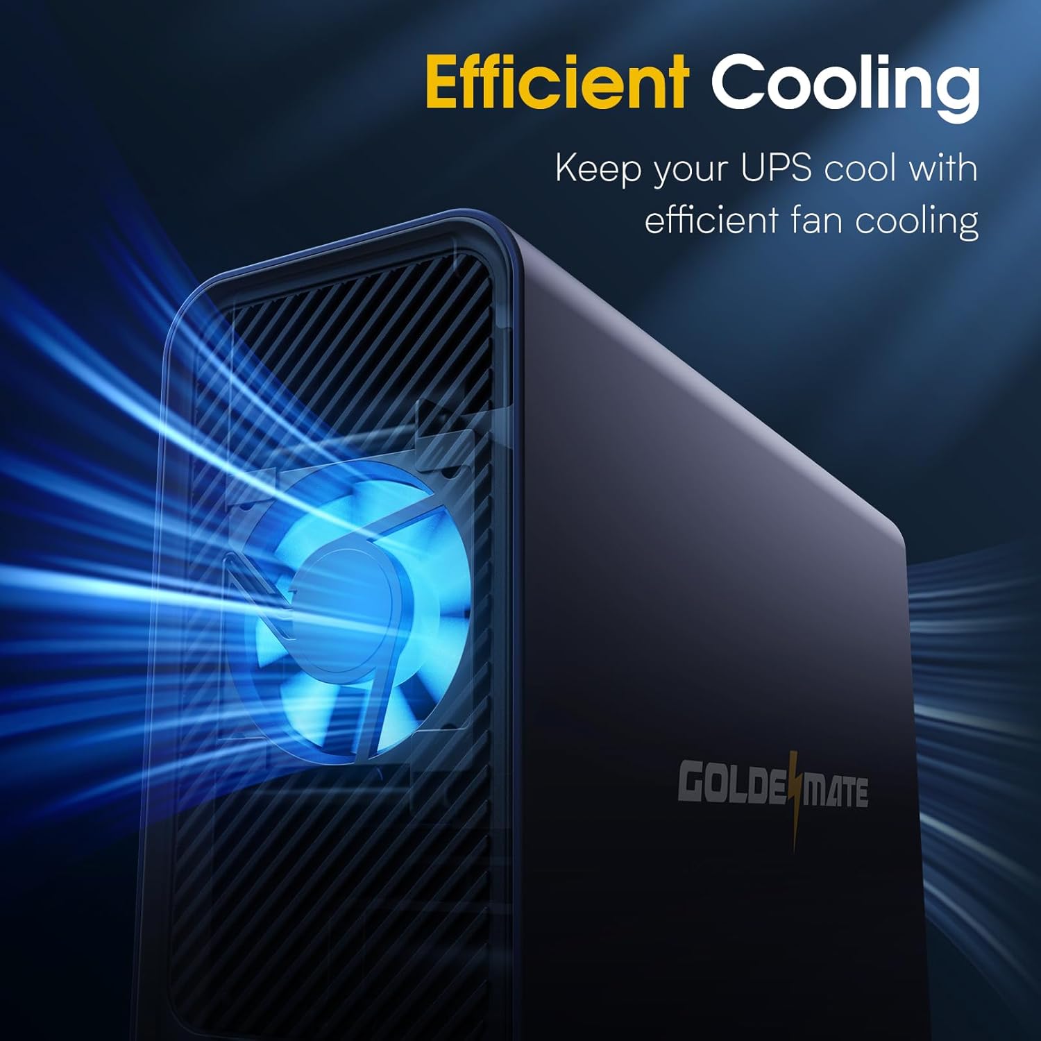 GoldenMate Back-UPS 1000VA/800W 8 Outlets LiFePO4 Battery Backup and Surge Protector