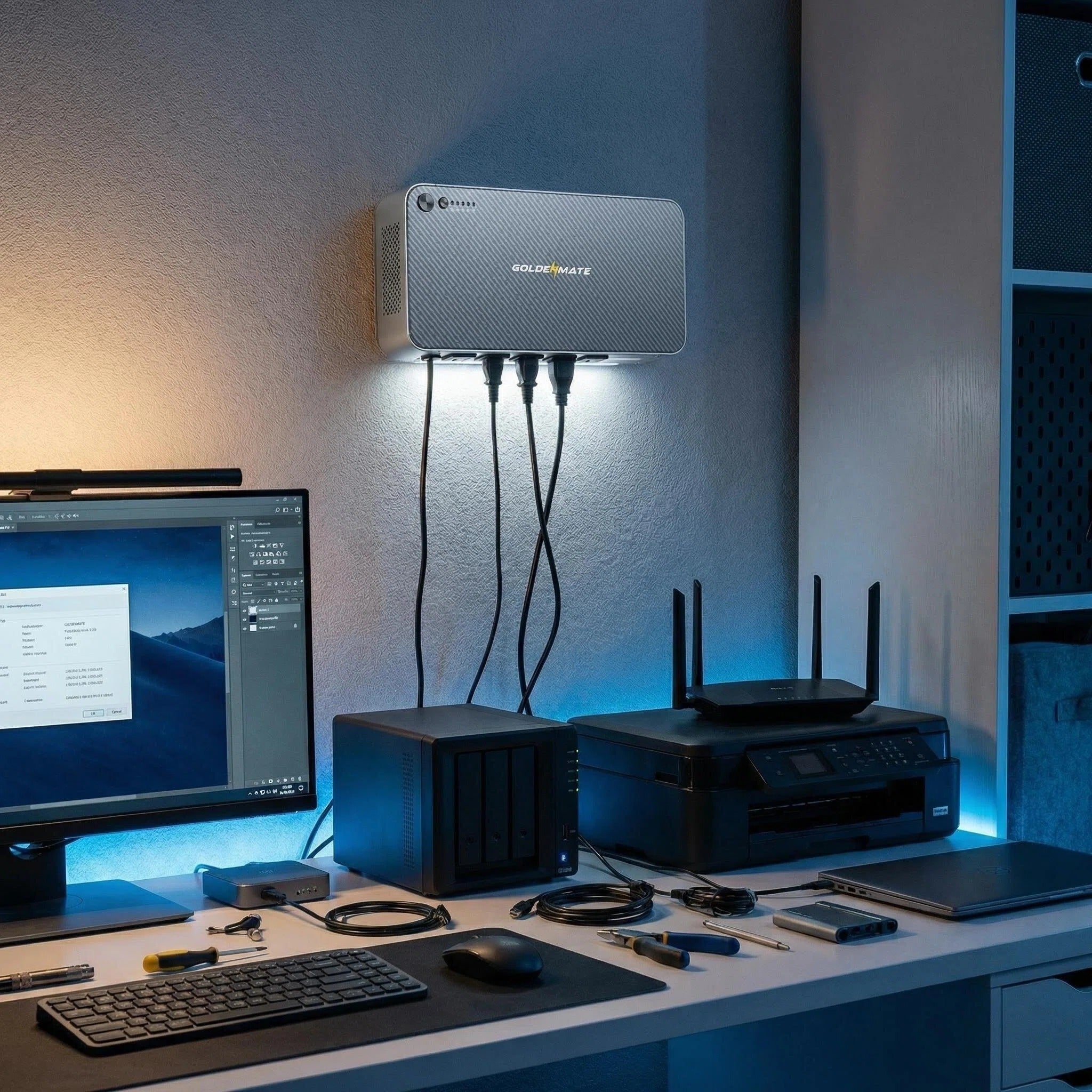 600VA/360W LiFePO4 UPS Wall - Mount - Goldenmate Battery600VA/360W LiFePO4 UPS Wall - Mount