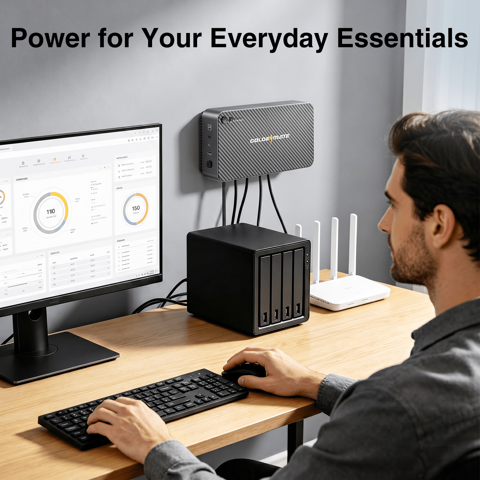 600VA/360W LiFePO4 UPS Wall - Mount - Goldenmate Battery600VA/360W LiFePO4 UPS Wall - Mount