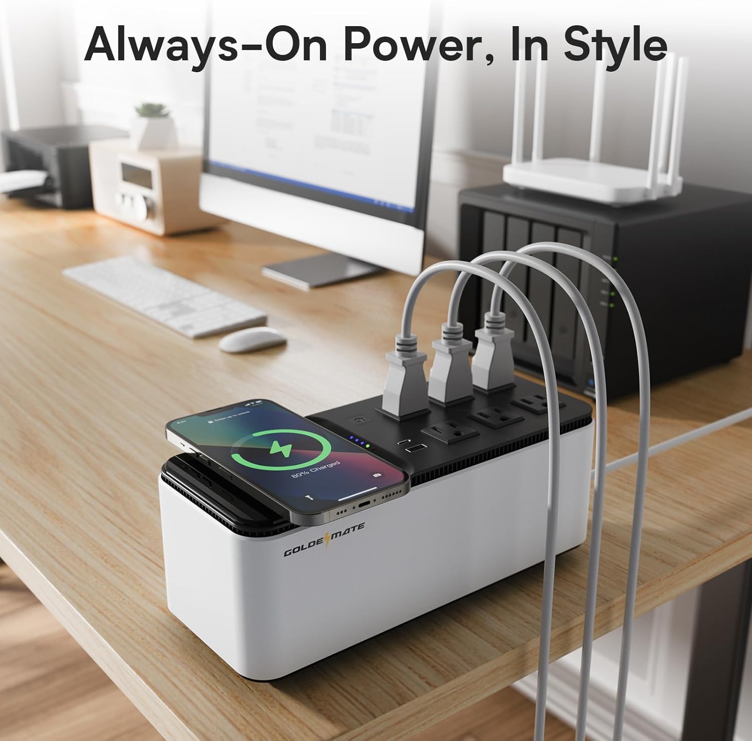 600VA/360W LiFePO4 UPS 6-Outlet - Goldenmate Battery600VA/360W LiFePO4 UPS 6-Outlet