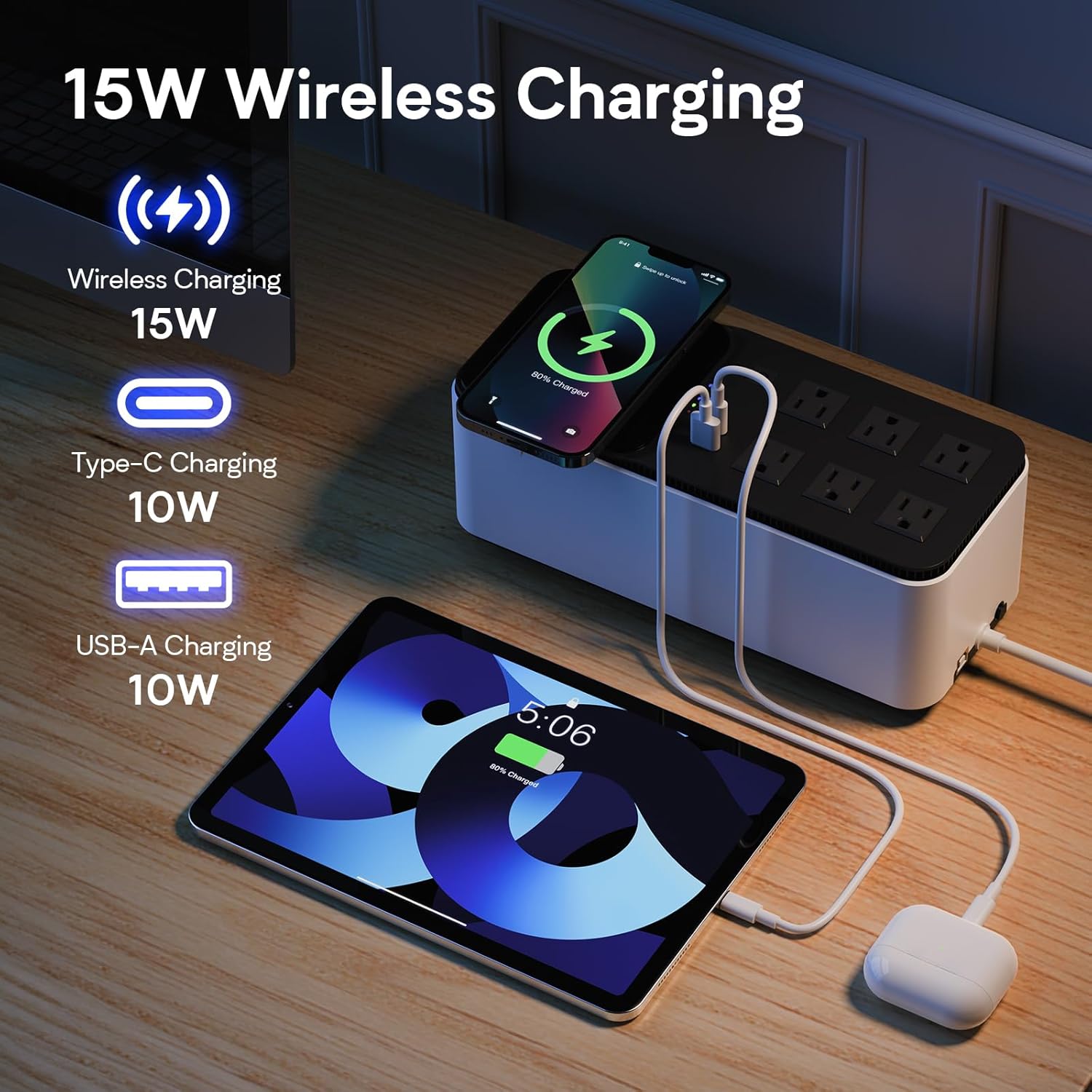 600VA/360W LiFePO4 UPS 6-Outlet