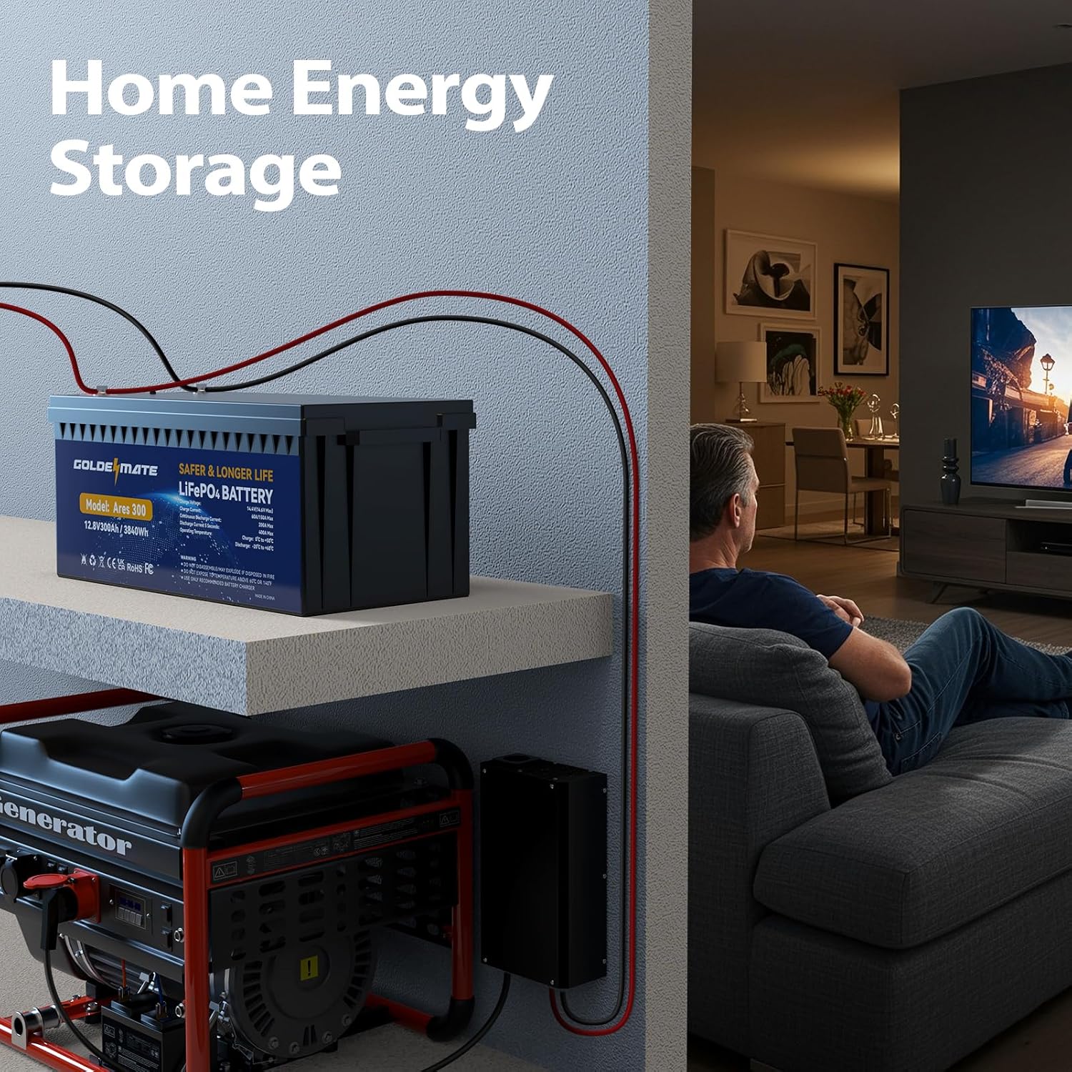 GoldenMate 12V 300Ah LiFePO4 Deep Cycle Lithium Battery - Goldenmate BatteryGoldenMate 12V 300Ah LiFePO4 Deep Cycle Lithium Battery