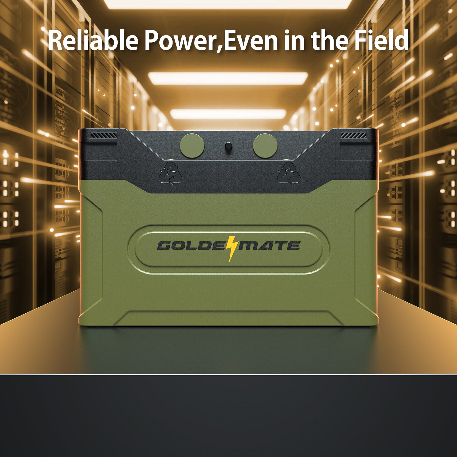 GoldenMate Orion1000 12V 100Ah IP67 Waterproof LiFePO4 Battery with LCD Display & APP Monitoring