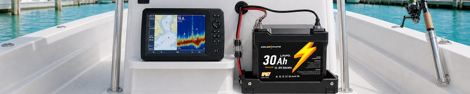 Waterproof LiFePO4 batteries for fishing and marine use