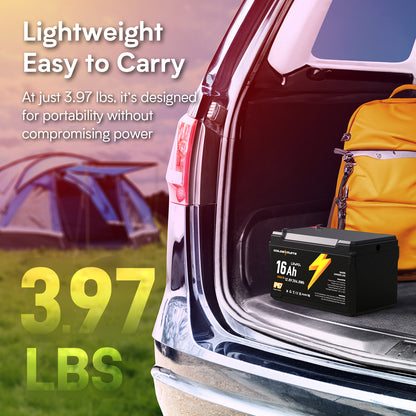 GoldenMate 12V 16Ah IP67 Waterproof LiFePO4 Lithium Battery - Goldenmate BatteryGoldenMate 12V 16Ah IP67 Waterproof LiFePO4 Lithium Battery