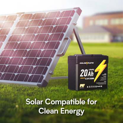 GoldenMate 12V 20Ah IP67 Waterproof LiFePO4 Lithium Battery - Goldenmate BatteryGoldenMate 12V 20Ah IP67 Waterproof LiFePO4 Lithium Battery