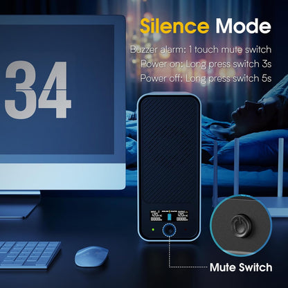 GoldenMate Back-UPS 1000VA/800W 8 Outlets LiFePO4 Battery Backup and Surge Protector