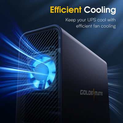 1000VA LiFePO4 UPS PRO Series 8-Outlet NAS - Goldenmate Battery1000VA LiFePO4 UPS PRO Series 8-Outlet NAS