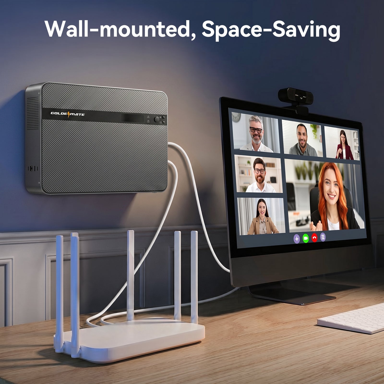 Move serious backup power off the floor - 1500VA/1000W LiFePO4 UPS Wall-Mount