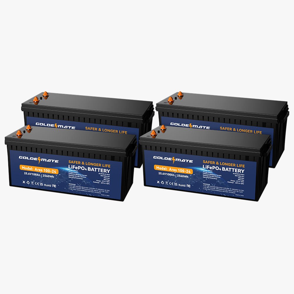 Goldenmate 24V 100Ah LiFePO4 Lithium Battery