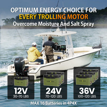 GoldenMate Orion1000 12V 100Ah IP67 Waterproof LiFePO4 Battery with LCD Display & APP Monitoring