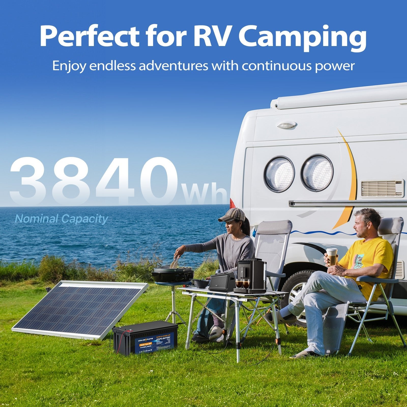 GoldenMate 12V 300Ah LiFePO4 Deep Cycle Lithium Battery - Goldenmate BatteryGoldenMate 12V 300Ah LiFePO4 Deep Cycle Lithium Battery