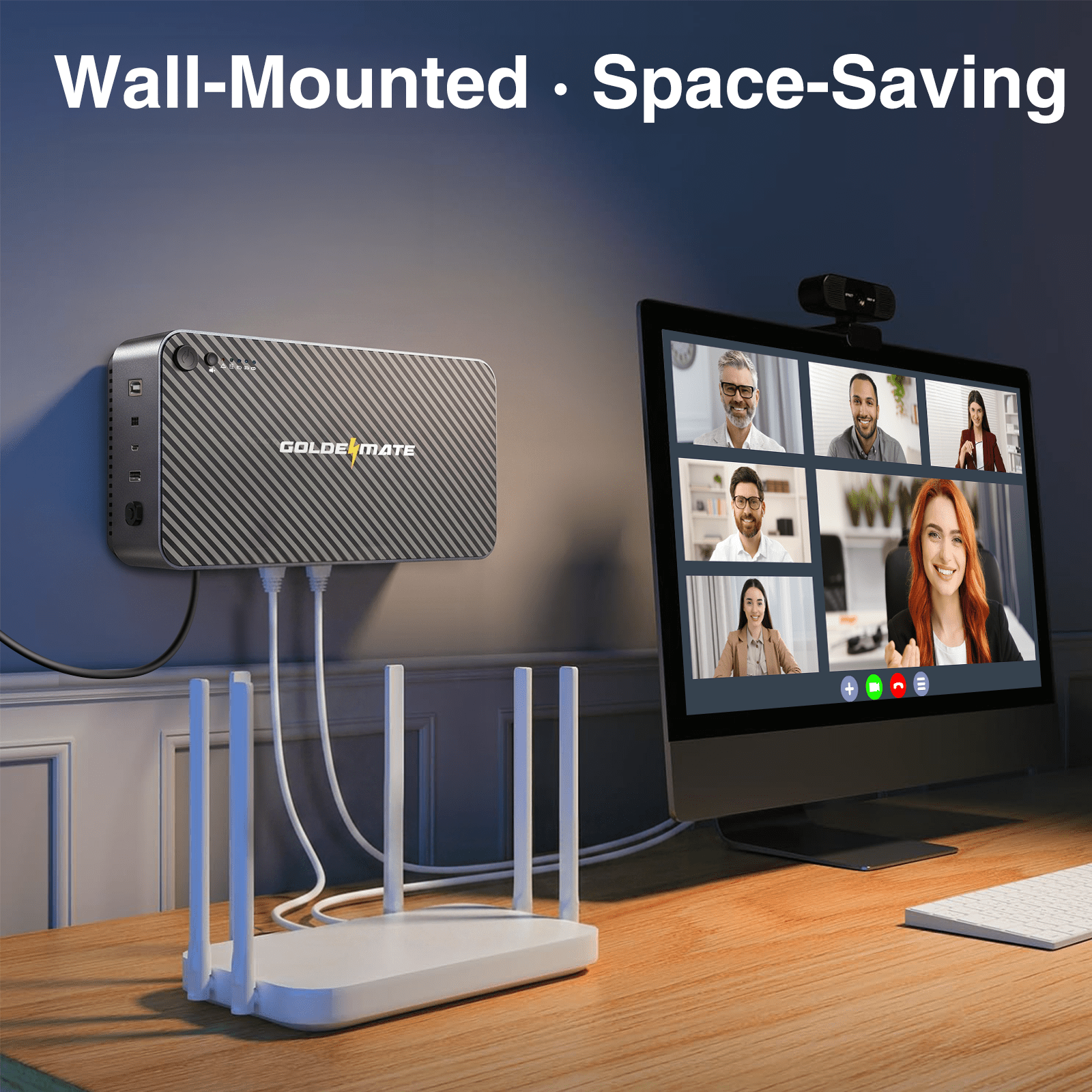 600VA/360W LiFePO4 UPS Wall - Mount - Goldenmate Battery600VA/360W LiFePO4 UPS Wall - Mount