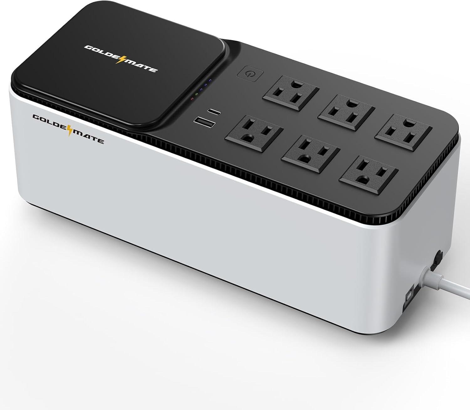 GoldenMate 6 Outlets 600VA/360W Lithium UPS Battery Backup and Surge Protector