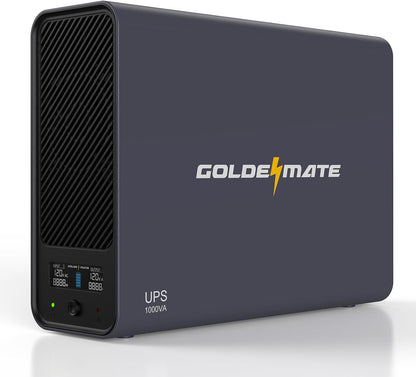 GoldenMate Back-UPS 1000VA/800W 8 Outlets LiFePO4 Battery Backup and Surge Protector