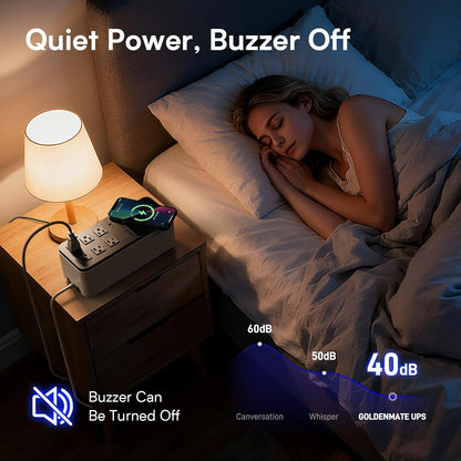 600VA/360W LiFePO4 UPS 6-Outlet