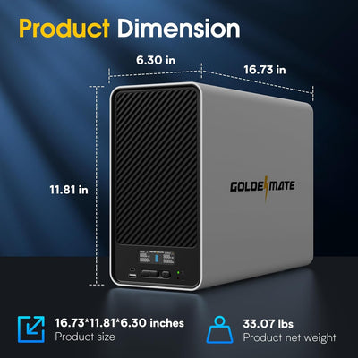 1500VA/1200W LiFePO4 UPS 8-Outlet - Goldenmate Battery1500VA/1200W LiFePO4 UPS 8-Outlet