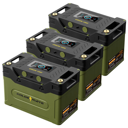 GoldenMate Orion1000 12V 100Ah IP67 Waterproof LiFePO4 Battery with LCD Display & APP Monitoring