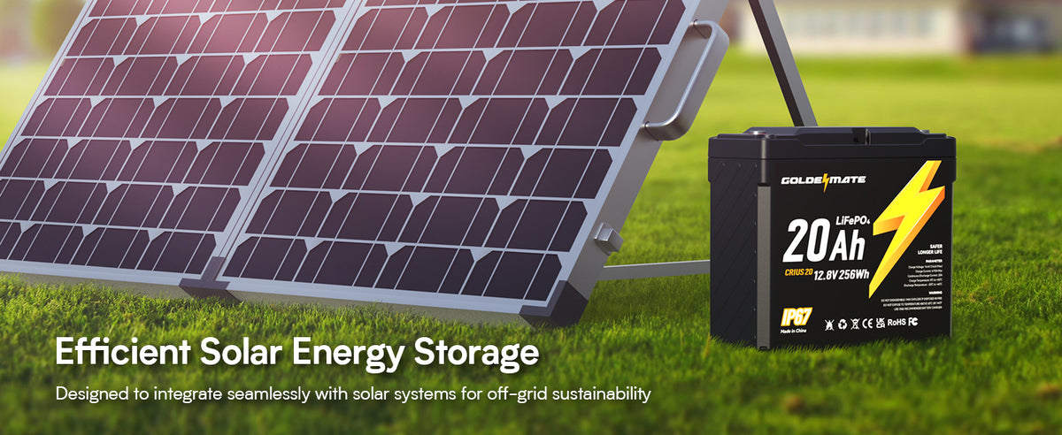 GoldenMate 12V 20Ah IP67 LiFePO4 battery