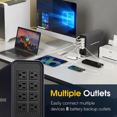 1000VA LiFePO4 UPS PRO Series 8-Outlet NAS - Goldenmate Battery1000VA LiFePO4 UPS PRO Series 8-Outlet NAS