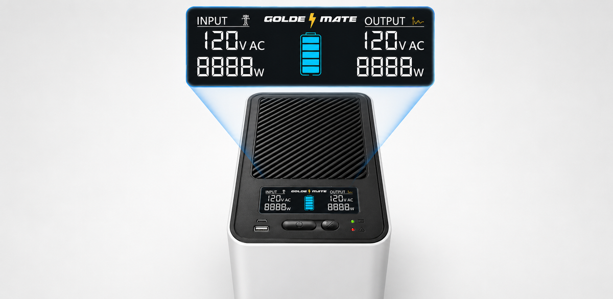 2000VA AVR UPS LCD with power and battery status information