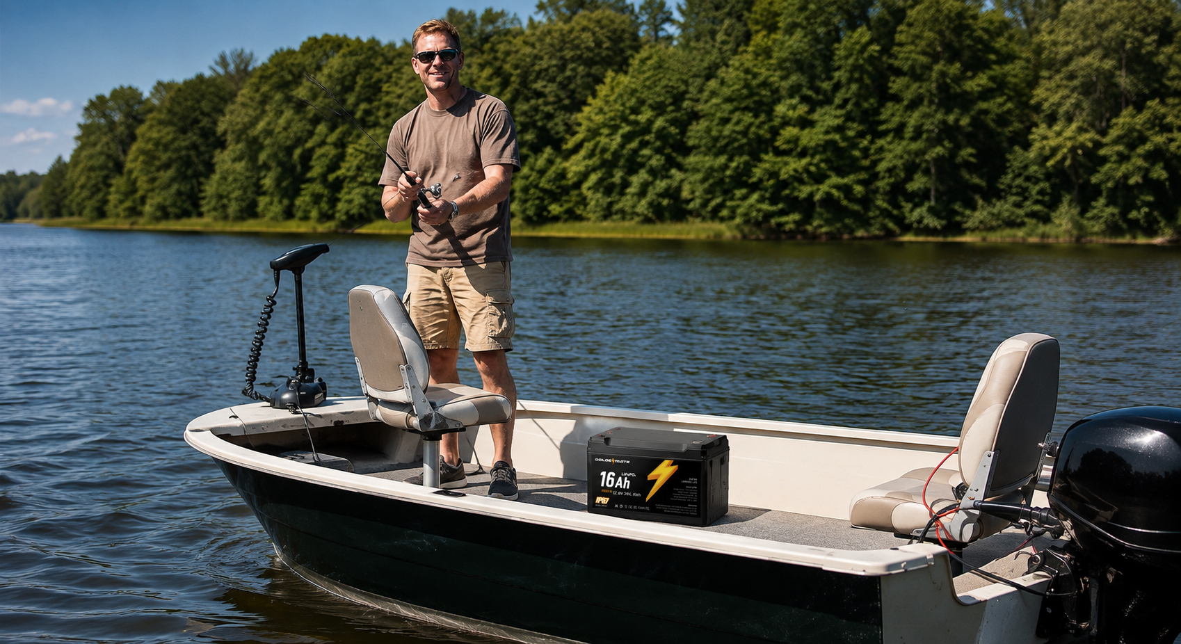 GoldenMate LiFePO4 battery in outdoor use